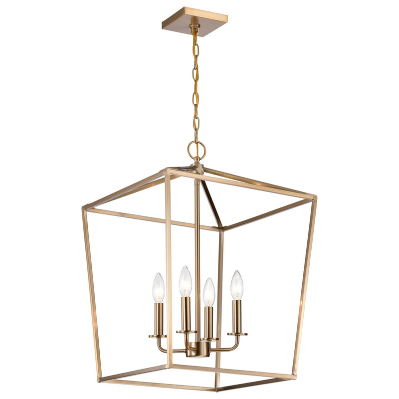 Nuvo Lighting 60-7931 Four Light Pendant, Burnished Brass