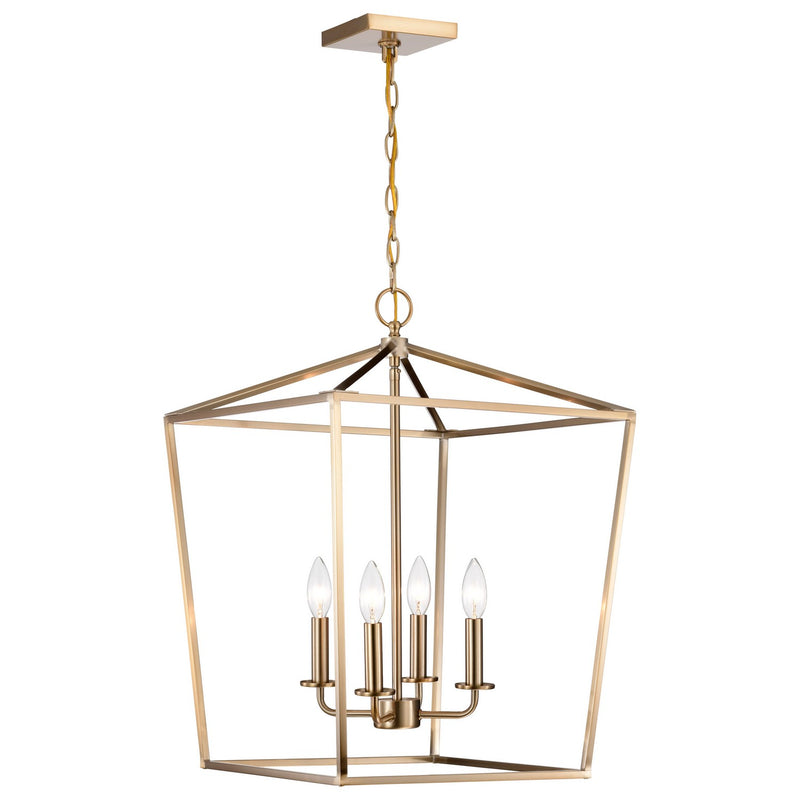 Nuvo Lighting 60-7931 Four Light Pendant, Burnished Brass