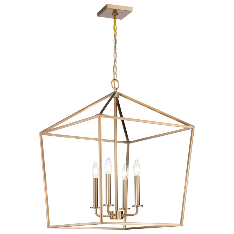 Nuvo Lighting 60-7932 Four Light Pendant, Burnished Brass