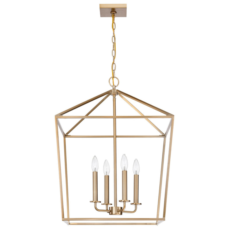 Nuvo Lighting 60-7932 Four Light Pendant, Burnished Brass