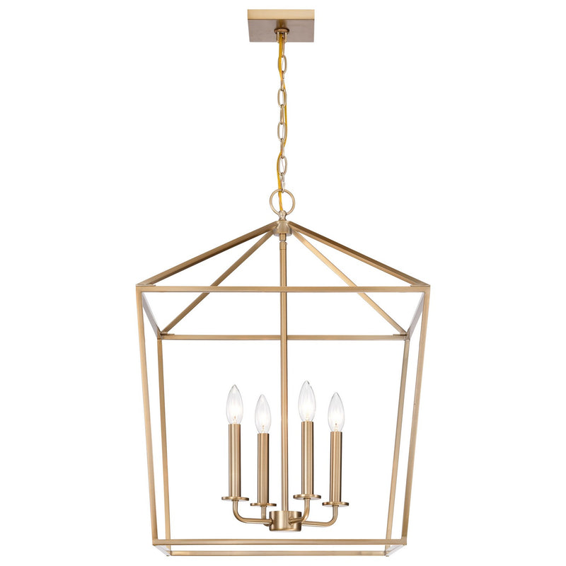 Nuvo Lighting 60-7932 Four Light Pendant, Burnished Brass