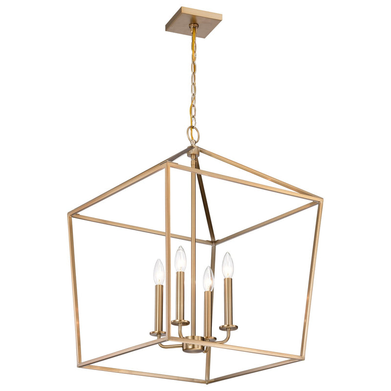 Nuvo Lighting 60-7932 Four Light Pendant, Burnished Brass