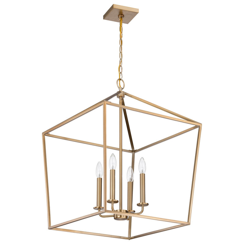 Nuvo Lighting 60-7932 Four Light Pendant, Burnished Brass