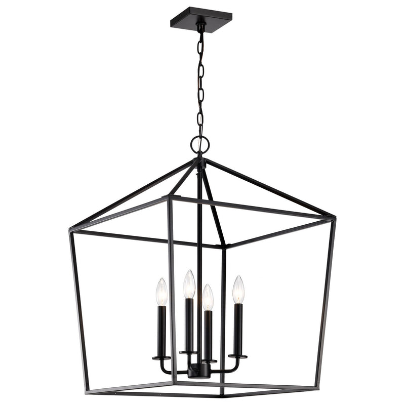 Nuvo Lighting 60-7942 Four Light Pendant, Matte Black