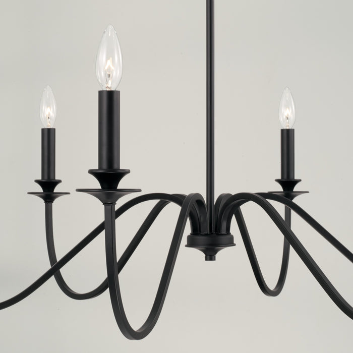 Capital Lighting AA1029MB Six Light Chandelier, Matte Black