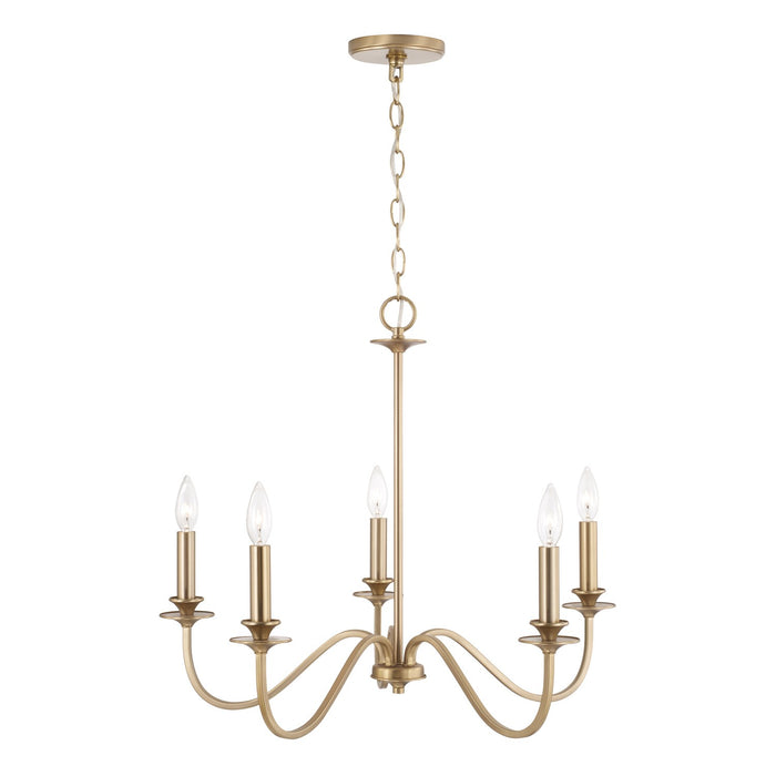 Capital Lighting AA1023MA Five Light Chandelier, Matte Brass