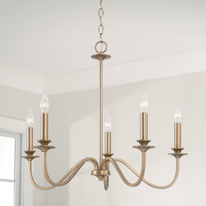 Capital Lighting AA1023MA Five Light Chandelier, Matte Brass