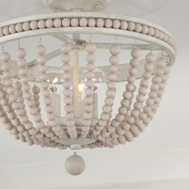 Capital Lighting AA1021SR Three Light Semi-Flush Mount, Sand Dollar
