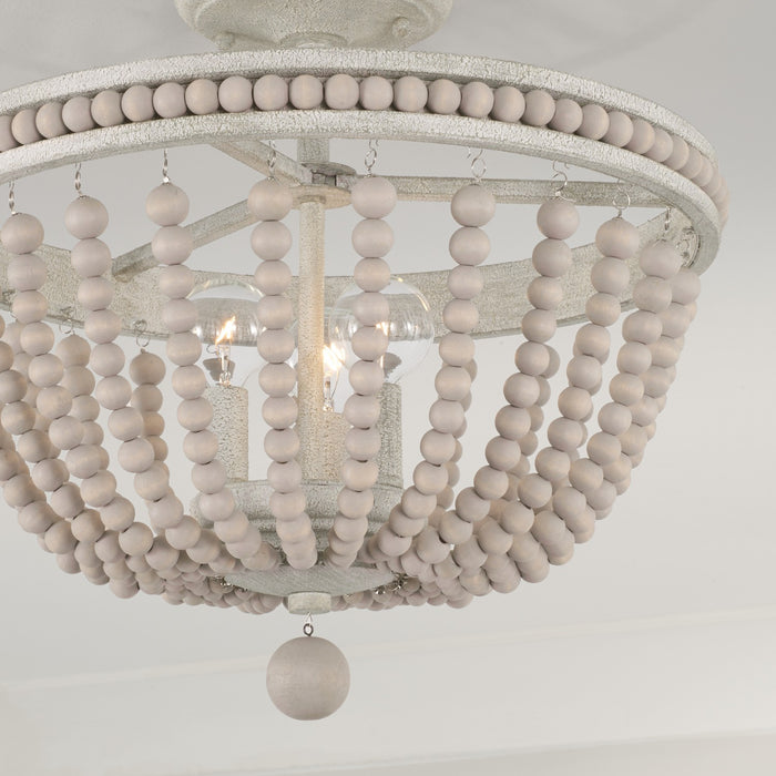Capital Lighting AA1021SR Three Light Semi-Flush Mount, Sand Dollar