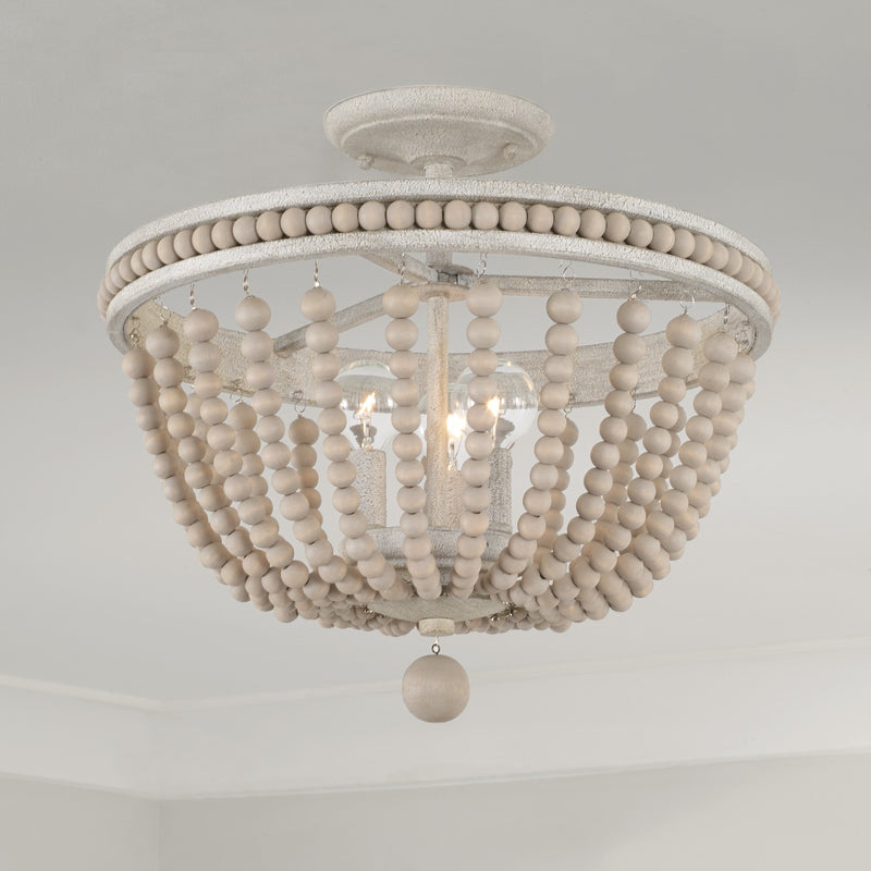 Capital Lighting AA1021SR Three Light Semi-Flush Mount, Sand Dollar