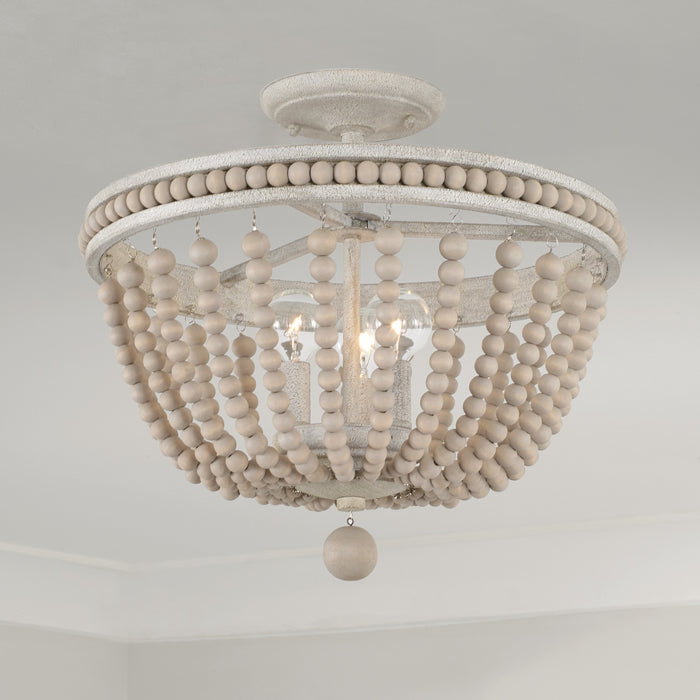 Capital Lighting AA1021SR Three Light Semi-Flush Mount, Sand Dollar