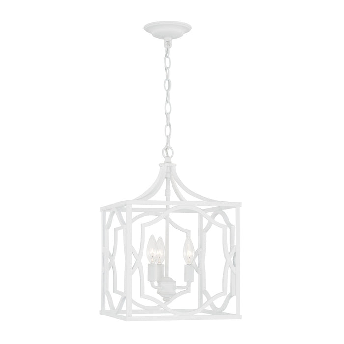 Capital Lighting AA1019XW Three Light Foyer Pendant, Textured White