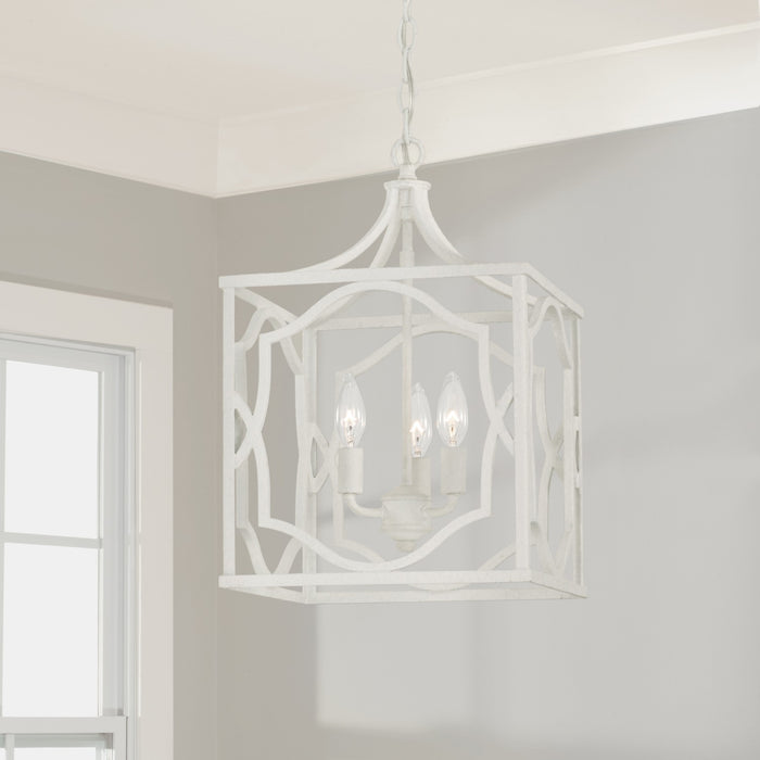 Capital Lighting AA1019XW Three Light Foyer Pendant, Textured White