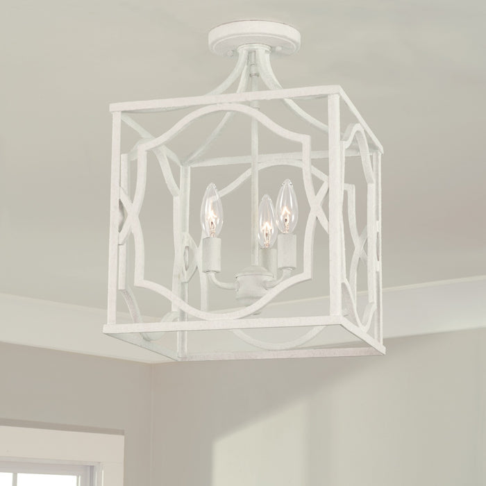 Capital Lighting AA1019XW Three Light Foyer Pendant, Textured White