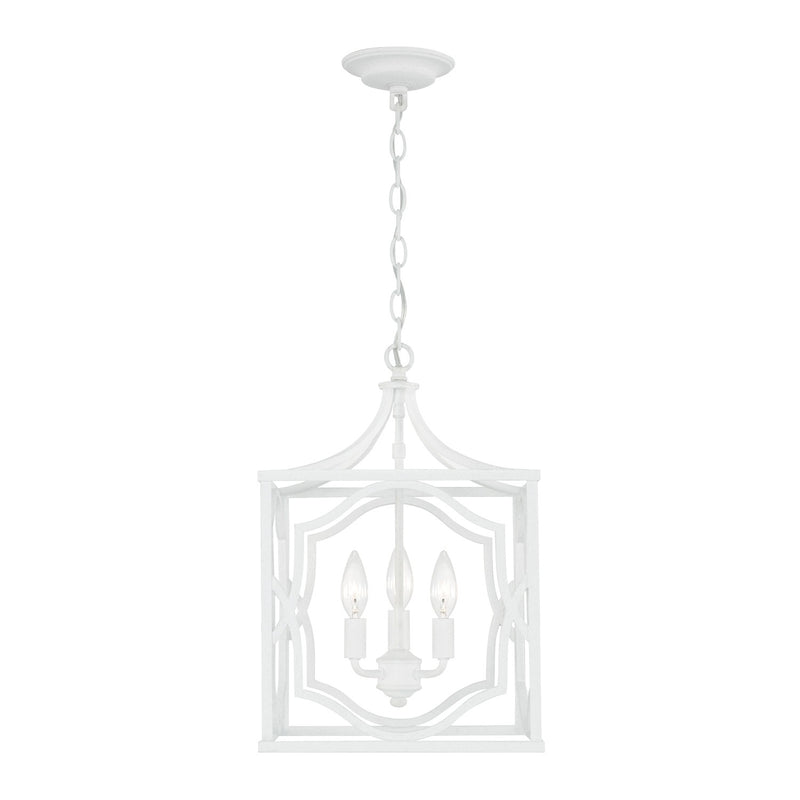 Capital Lighting AA1019XW Three Light Foyer Pendant, Textured White