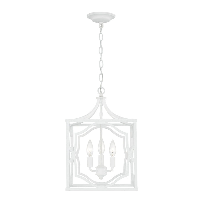 Capital Lighting AA1019XW Three Light Foyer Pendant, Textured White