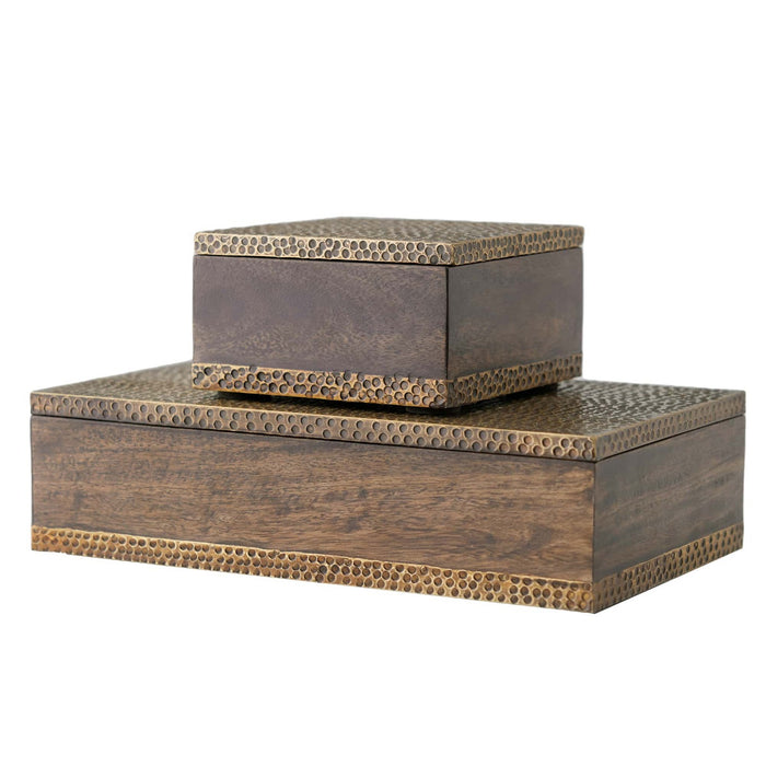 Arteriors ARI03 Boxes, Set of 2, Dark Walnut
