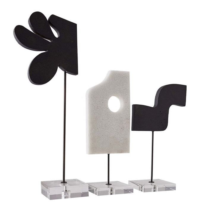Arteriors ASC05 Sculptures, Set of 3, Charcoal