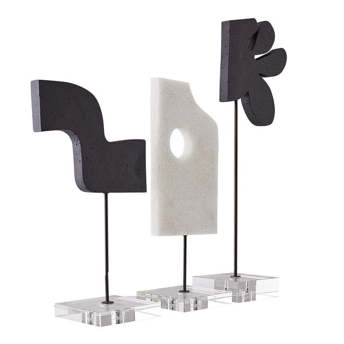Arteriors ASC05 Sculptures, Set of 3, Charcoal