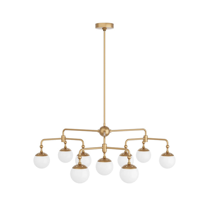 Arteriors DLC03 Nine Light Chandelier, Antique Brass