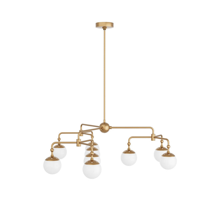Arteriors DLC03 Nine Light Chandelier, Antique Brass