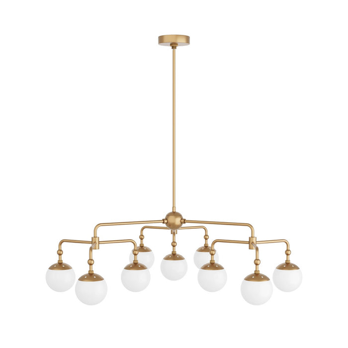 Arteriors DLC03 Nine Light Chandelier, Antique Brass