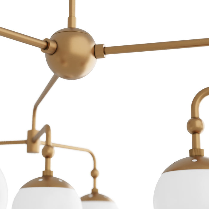 Arteriors DLC03 Nine Light Chandelier, Antique Brass