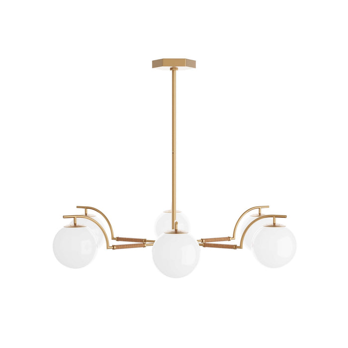 Arteriors DLC04 Six Light Chandelier, Antique Brass
