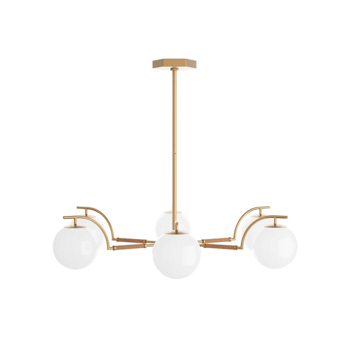 Arteriors DLC04 Six Light Chandelier, Antique Brass