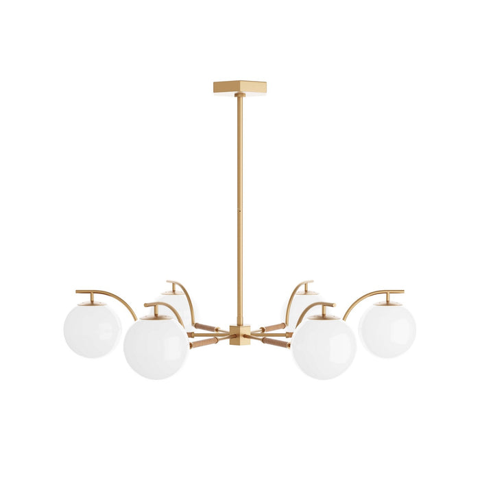 Arteriors DLC04 Six Light Chandelier, Antique Brass