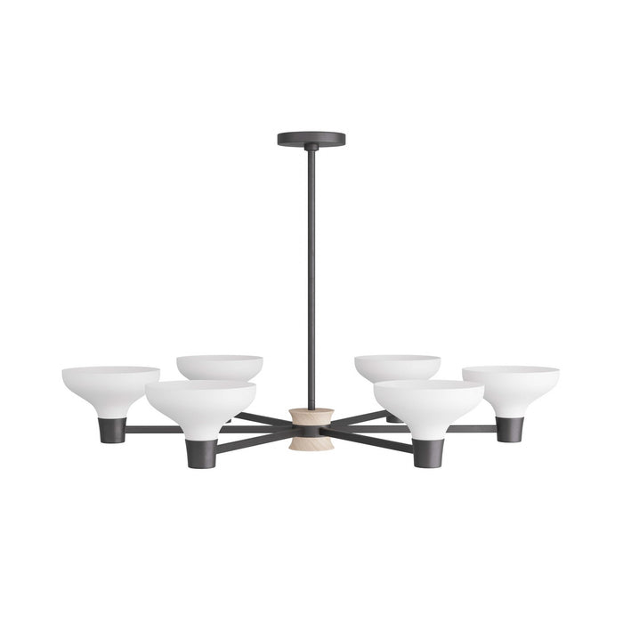 Arteriors DLI02 Six Light Chandelier, White Gesso