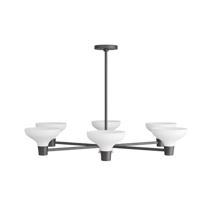 Arteriors DLI02 Six Light Chandelier, White Gesso