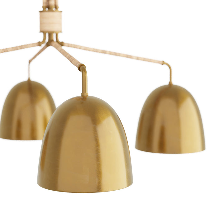 Arteriors DLI05 Four Light Chandelier, Vintage Brass