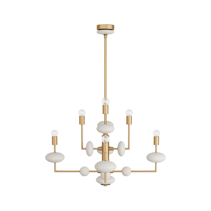Arteriors DMC01 Eight Light Chandelier, Antique Brass