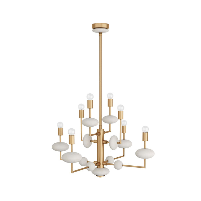 Arteriors DMC01 Eight Light Chandelier, Antique Brass