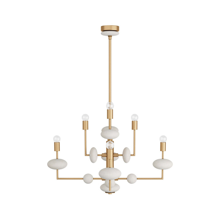 Arteriors DMC01 Eight Light Chandelier, Antique Brass
