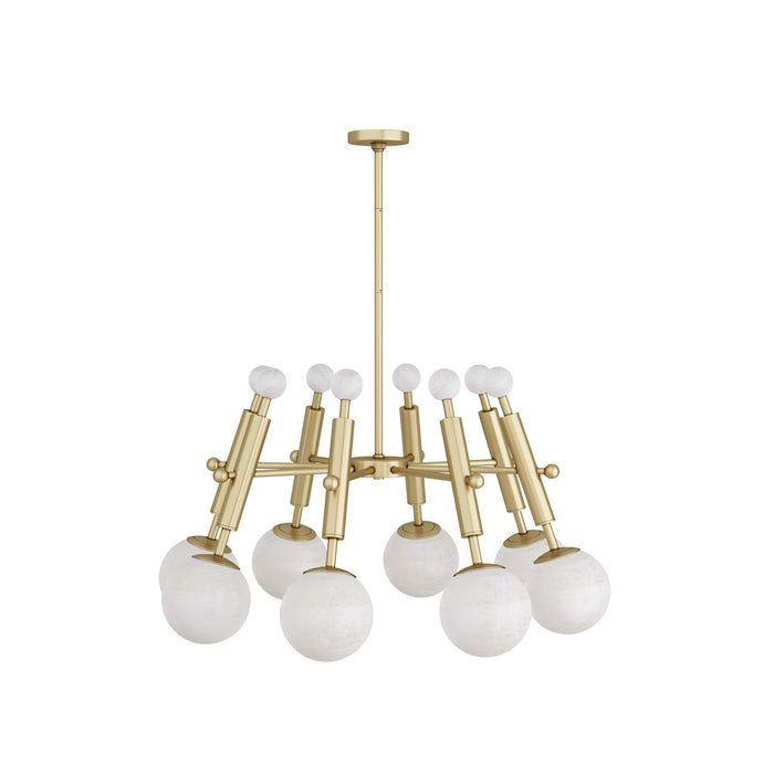Arteriors DMC05 Eight Light Chandelier, Antique Brass