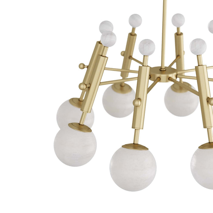 Arteriors DMC05 Eight Light Chandelier, Antique Brass