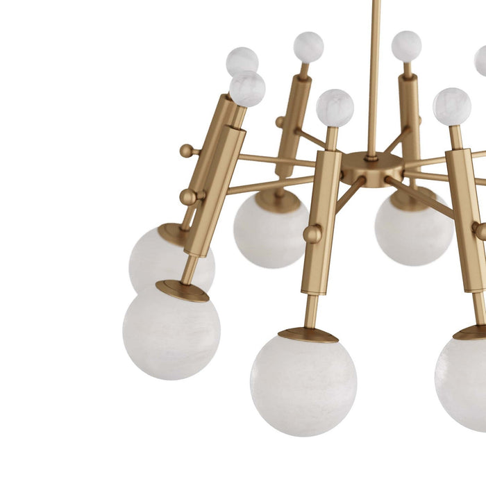 Arteriors DMC05 Eight Light Chandelier, Antique Brass