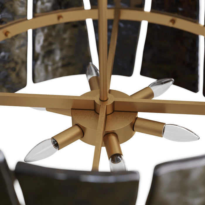 Arteriors DMC08 Six Light Chandelier, Smoke Luster