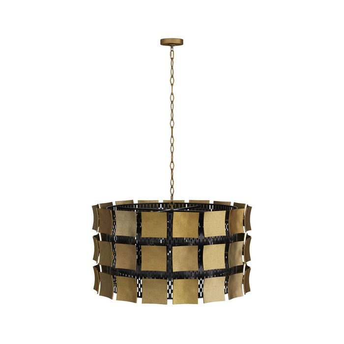 Arteriors DMI01 Six Light Chandelier, Antique Brass