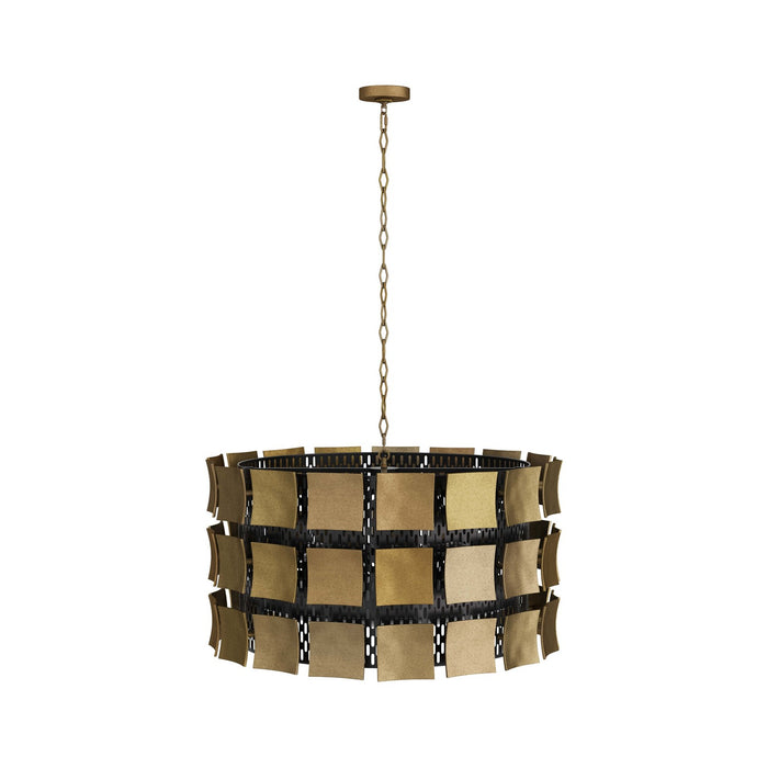 Arteriors DMI01 Six Light Chandelier, Antique Brass