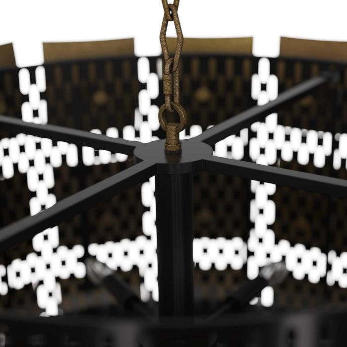 Arteriors DMI01 Six Light Chandelier, Antique Brass