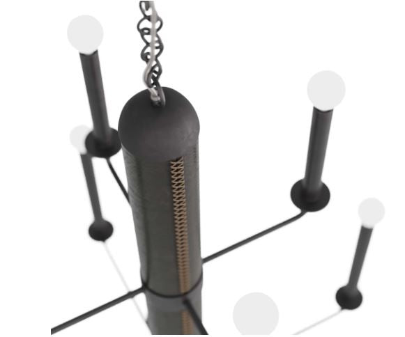 Arteriors DMI04 Eight Light Chandelier, Graphite