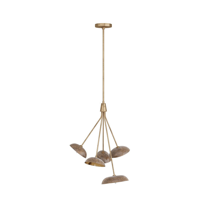 Arteriors DMI06 Five Light Chandelier, Vintage Brass