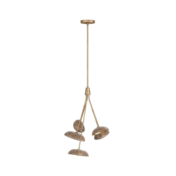 Arteriors DMI06 Five Light Chandelier, Vintage Brass