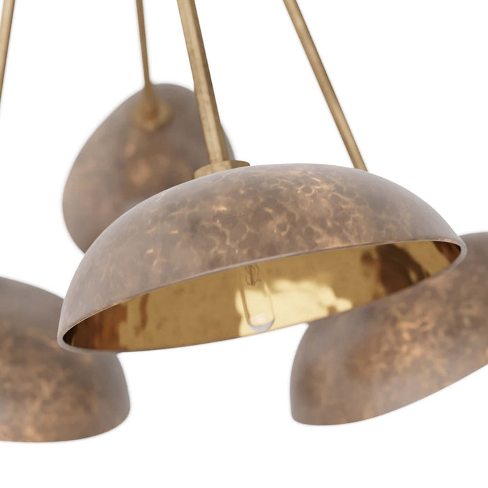 Arteriors DMI06 Five Light Chandelier, Vintage Brass