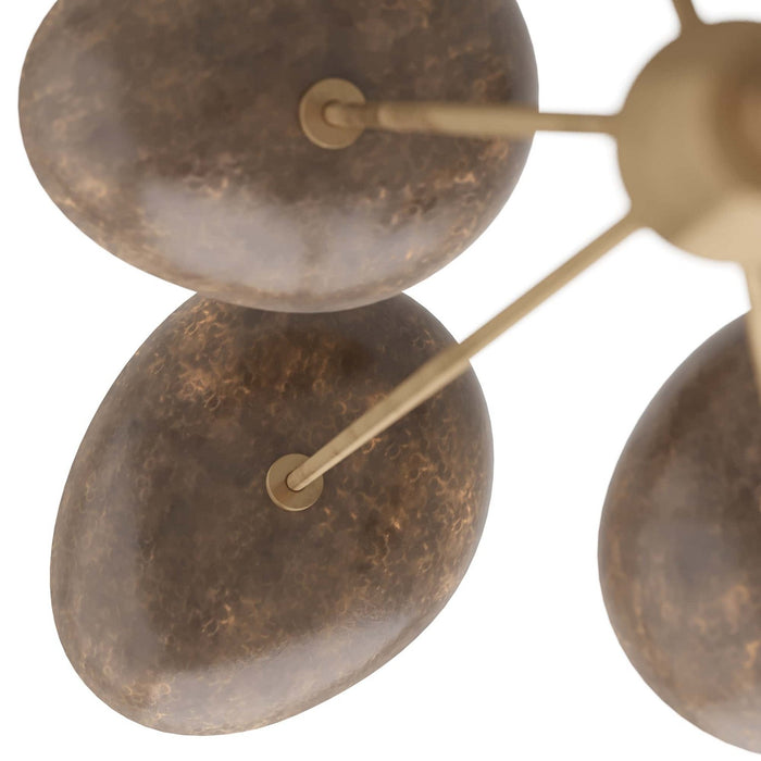 Arteriors DMI06 Five Light Chandelier, Vintage Brass