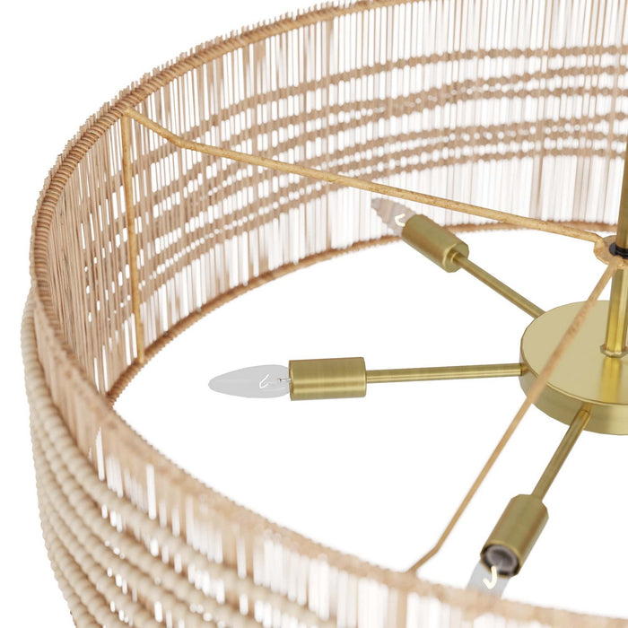 Arteriors DMS01 Six Light Chandelier, Natural