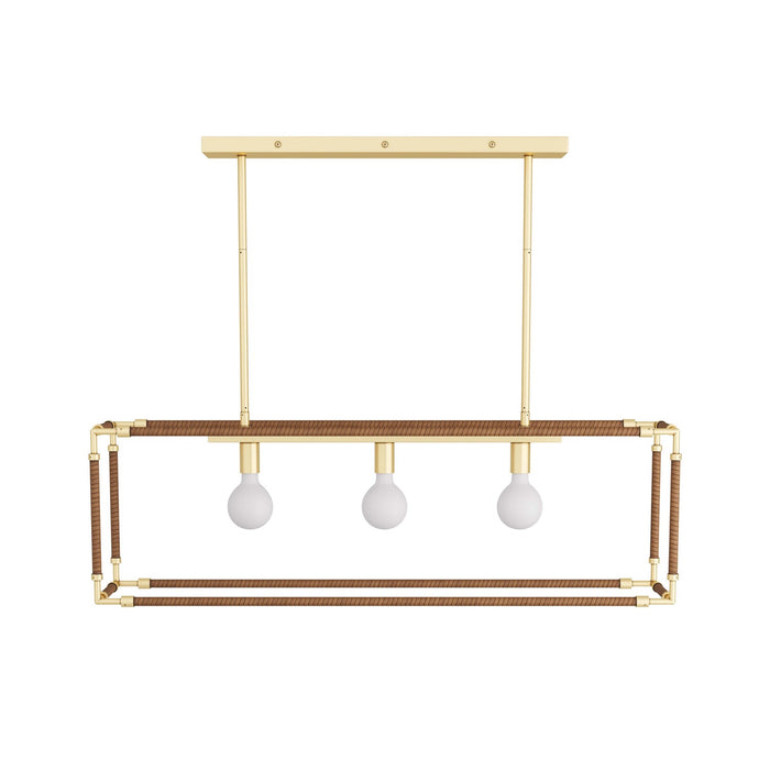 Arteriors DRC01 Three Light Chandelier, Cognac